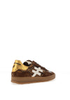 Another Trend Leather Snake Printed Trainers, Brown