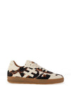 Another Trend Leather Cow Printed Trainers, Tan