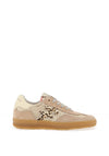 Another Trend Leather Metallic Print Trainers, Beige