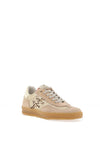 Another Trend Leather Metallic Print Trainers, Beige