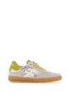 Another Trend Leather Metallic Snake Print Trainers, Greige