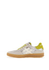 Another Trend Leather Metallic Snake Print Trainers, Greige