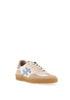 Another Trend Distressed Leather Trainers, Natural & Sky Blue