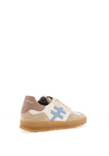 Another Trend Distressed Leather Trainers, Natural & Sky Blue