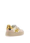 Another Trend Leather Mirror Effect Trainers, Linen & Gold