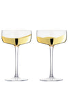 Anton Studio Designs Wave Set of 2 Champagne Saucers, Gold