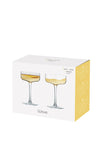 Anton Studio Designs Wave Set of 2 Champagne Saucers, Gold