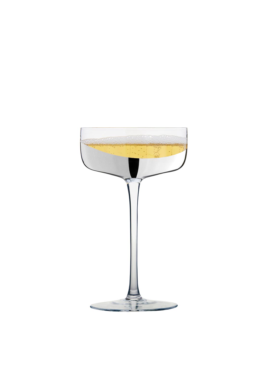 Anton Studio Designs Wave Set of 2 Champagne Saucers, Silver