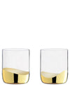 Anton Studio Designs Wave Set of 2 Double Old Fashioned Tumblers, Gold