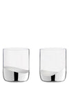 Anton Studio Designs Wave Set of 2 Double Old Fashioned Tumblers, Silver