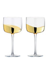 Anton Studio Designs Wave Set of 2 Gin Glasses, Gold