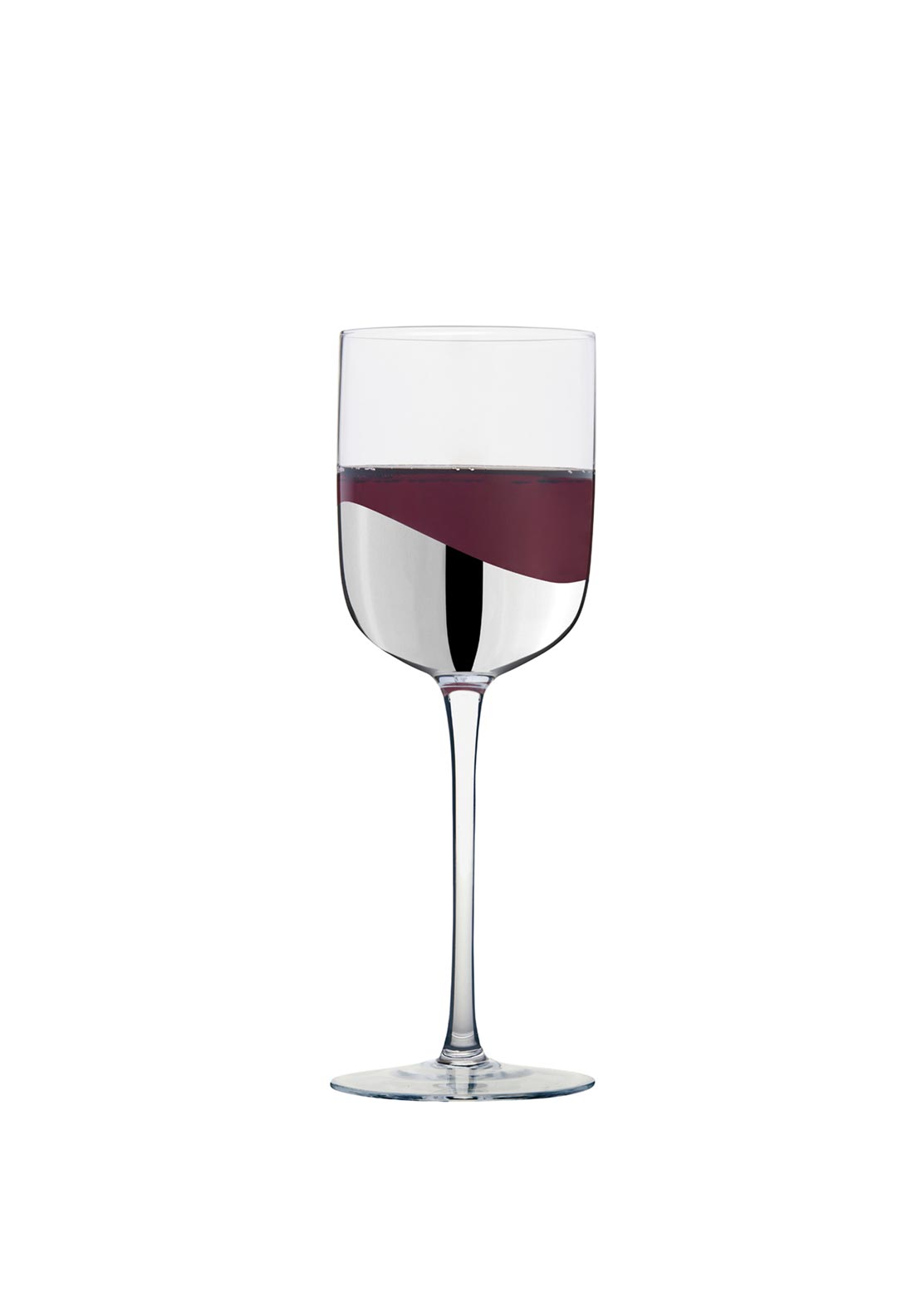 Anton Studio Designs Wave Set of 2 Wine Glasses, Silver