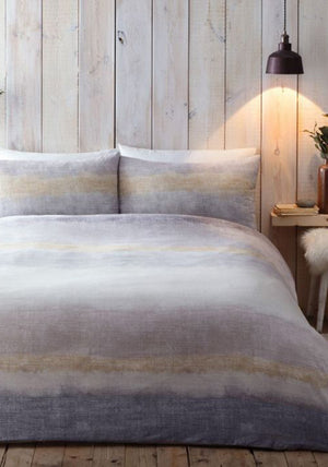 Appletree Hygge Anson Stripe Duvet Cover Set, Mauve