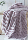 Appletree Hygge Morritz Faux Fur Large Throw, Mauve