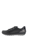 Ara Pebble Wide Fit Leather Side Zip Trainers, Black