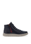 Ara Leather Side Zip High Top Trainers, Navy