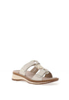 Ara Leather Logo Slip on Mule Sandals, Cream