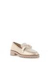 Ara Pebble Wide Fit Metallic Leather Loafers, Sand