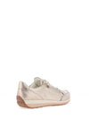 Ara Pebble Wide Fit Leather Side Zip Trainers, Sand