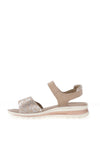 Ara Tampa Shimmering Leather Velcro Strap Sandals, Sand