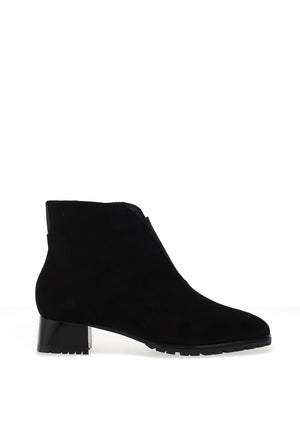 Ara Suede H Fit Block Heel Ankle Boot, Black