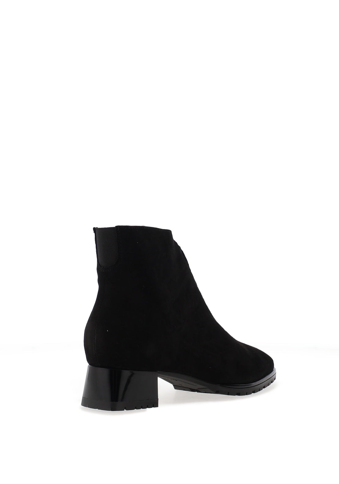 Ara Suede H Fit Block Heel Ankle Boot, Black