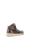 Ara Wide Fit Animal Print Leather Side Zip High Top Trainers, Grey