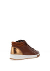 Ara Wide Fit Suede Patent Trim Hi Top Trainers, Nuts & Whiskyr