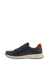 Ara Osaka 2.0 Leather Side Zip Trainers, Navy Blue & Tan