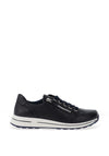 Ara Osaka 2.0 Leather Side Zip Trainers, Navy Blue