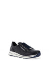 Ara Osaka 2.0 Leather Side Zip Trainers, Navy Blue