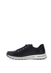 Ara Osaka 2.0 Leather Side Zip Trainers, Navy Blue