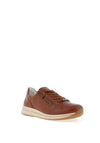 Ara Osaka 2.0 Leather Printed Side Zip Trainers, Cognac