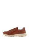 Ara Osaka 2.0 Leather Printed Side Zip Trainers, Cognac