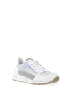 Ara Pebble Wide Fit Leather Shimmering Panelled Laced Trainers, Grey
