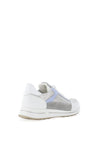 Ara Pebble Wide Fit Leather Shimmering Panelled Laced Trainers, Grey
