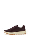 Ara Pebble Wide Fit Metallic Leather Side Zip Trainer, Wine