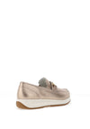 Ara Osaka Pebble Wide Fit Metallic Leather Slip On Loafers, Gold