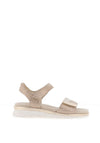 Ara Wide Fit Cambridge Shimmering Double Velcro Strapped Sandals, Taupe