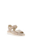 Ara Wide Fit Cambridge Shimmering Double Velcro Strapped Sandals, Taupe