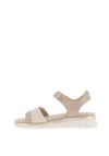 Ara Wide Fit Cambridge Shimmering Double Velcro Strapped Sandals, Taupe