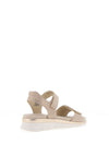 Ara Wide Fit Cambridge Shimmering Double Velcro Strapped Sandals, Taupe