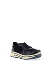 Ara Wide Fit Leather Side Zip Platform Trainers, Navy