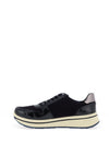 Ara Wide Fit Leather Side Zip Platform Trainers, Navy