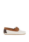 Ara Wide Fit Leather Lace Loafer, White Multi