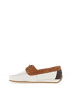 Ara Wide Fit Leather Lace Loafer, White Multi