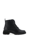 Ara Leather Shimmer Trim Ankle Boot, Black