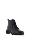 Ara Leather Shimmer Trim Ankle Boot, Black