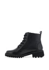 Ara Leather Shimmer Trim Ankle Boot, Black