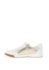 Ara Pebble Leather Metallic Laced Trainers, White & Platinum